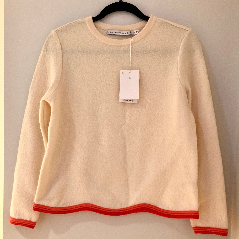 NWT & Other Stories Wool Sweater w/ Pink Scallop